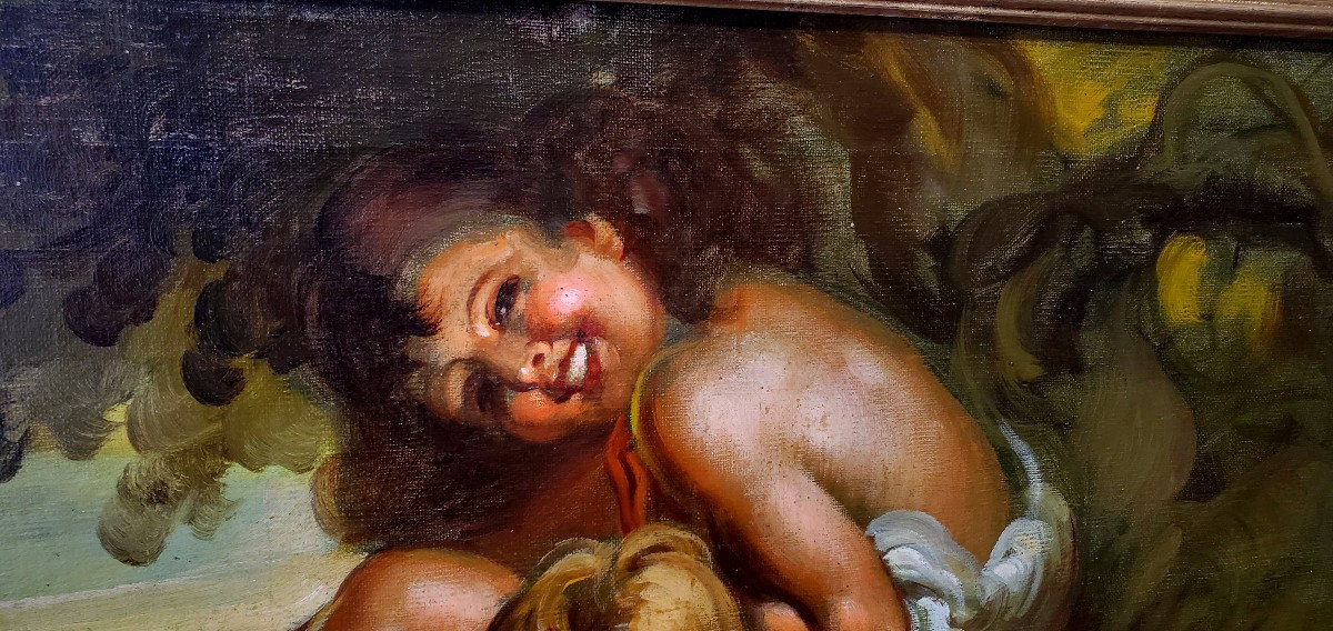 Mattia Traverso, Scène Figurative, Années 1890, Huile Sur Toile, Encadrée-photo-3