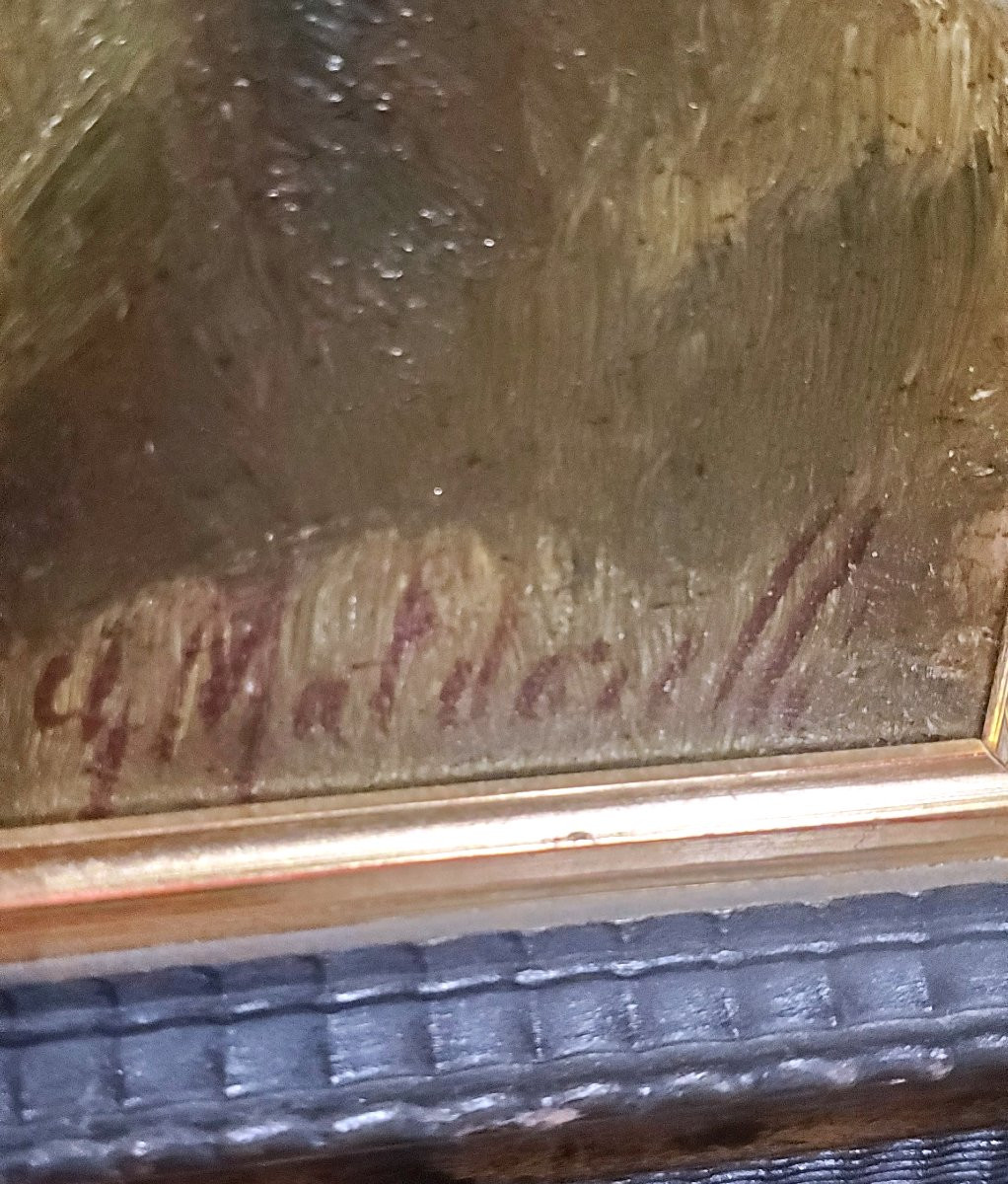 Tableau Représentant Une Dame à Fond Signé Maldarelli Giuseppe-photo-3