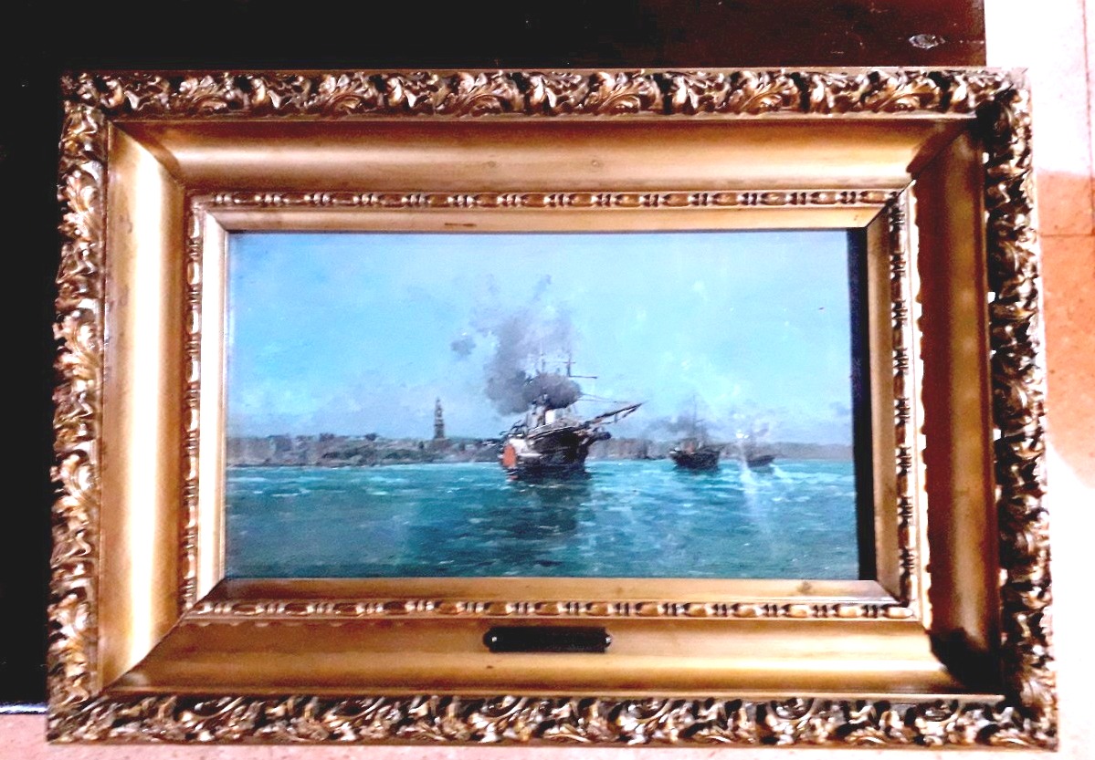 Oil Painting On Wood Panel By Eduardo De Martino