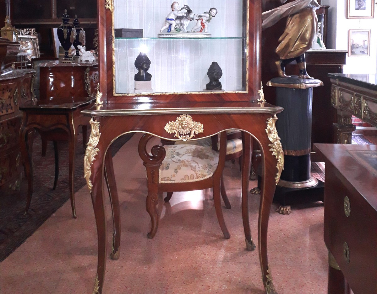 Console Napoléon III Avec Vitrine-photo-4
