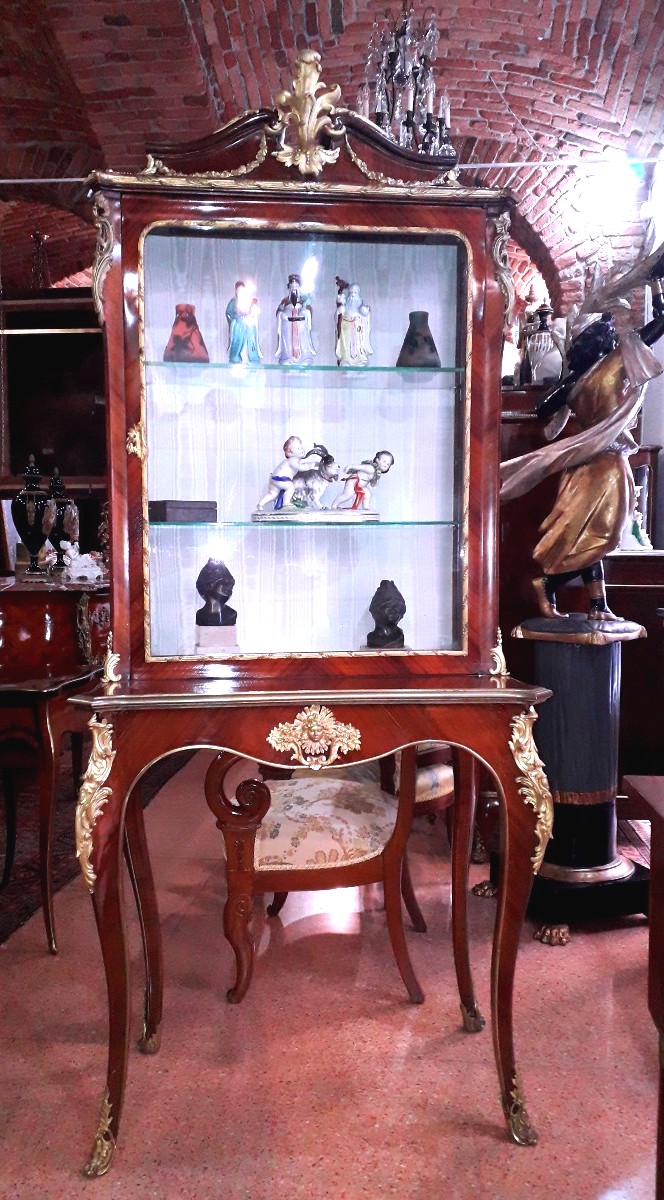 Console Napoléon III Avec Vitrine