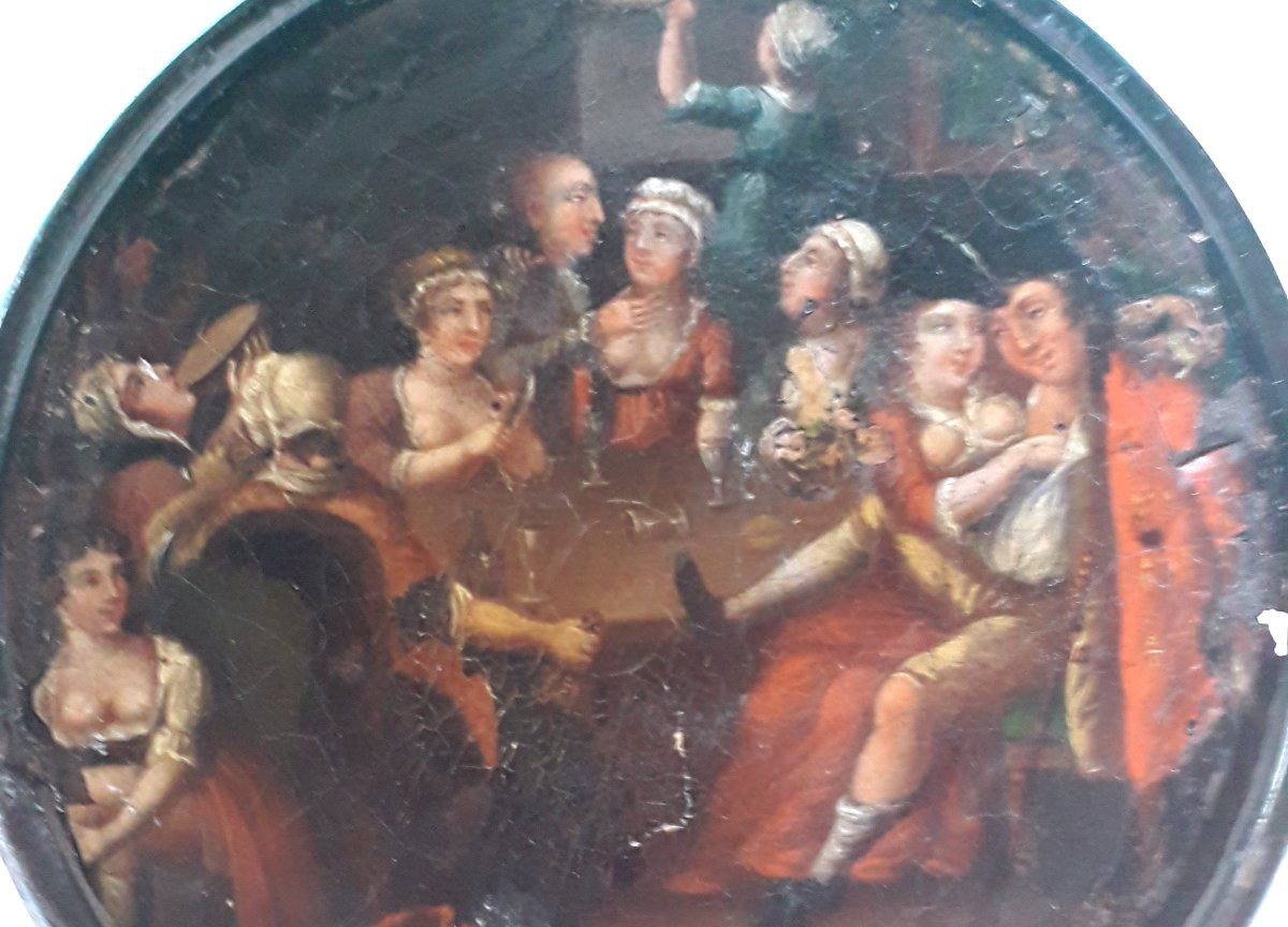 Flemish Miniature On Sheet Metal From The 1700s-photo-1