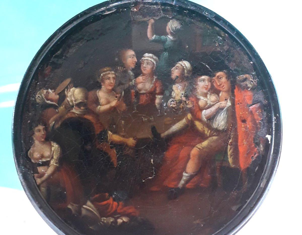 Flemish Miniature On Sheet Metal From The 1700s-photo-5