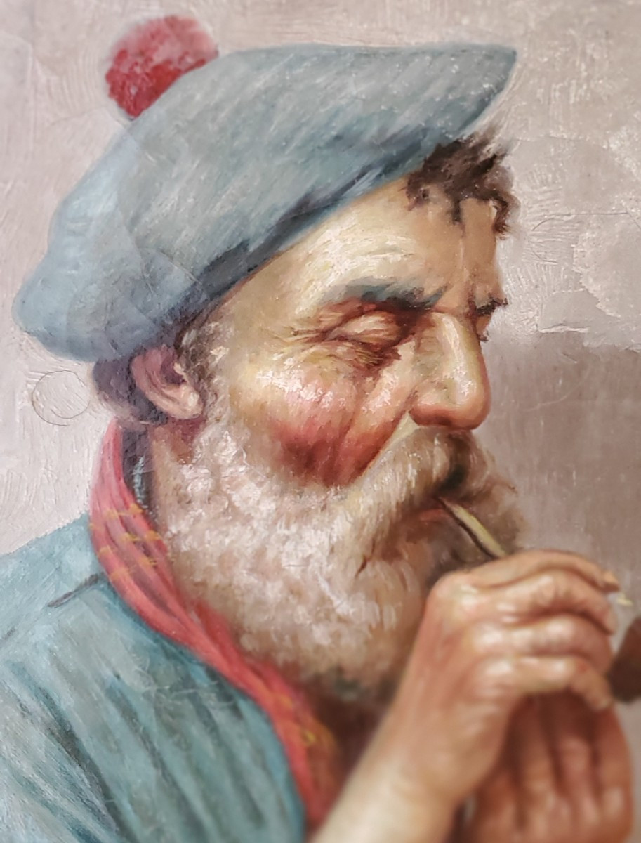 Oil Painting On Canvas Depicting A Sailor,-photo-2