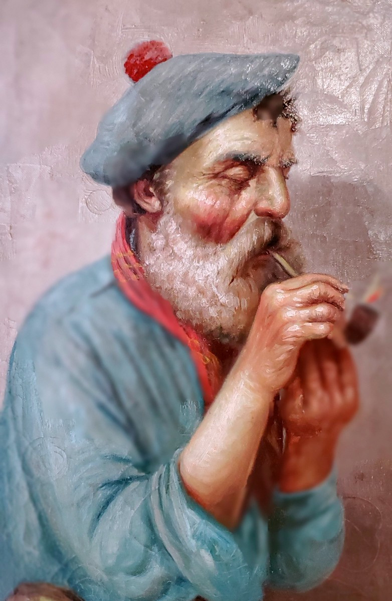 Oil Painting On Canvas Depicting A Sailor,-photo-3