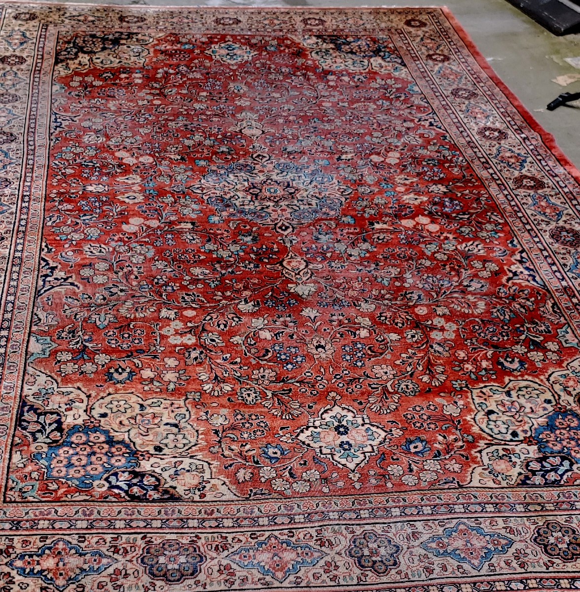 Antique Saruk Carpet 5.30 Meters X 3.20 Meters-photo-4