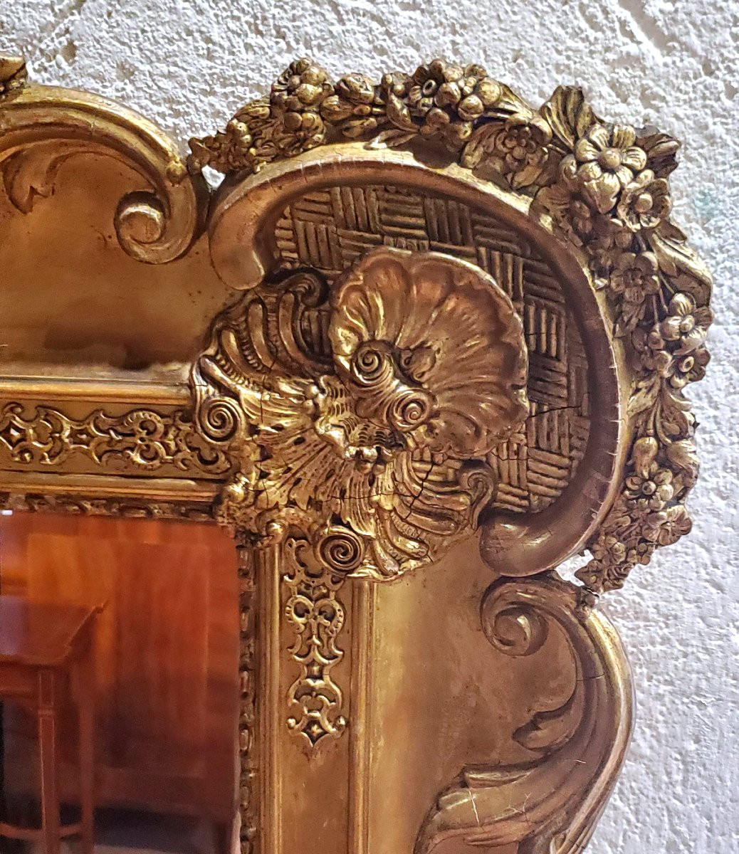 Miroir En Bois Doré Des Années 1850, époque Louis Philippe.-photo-4