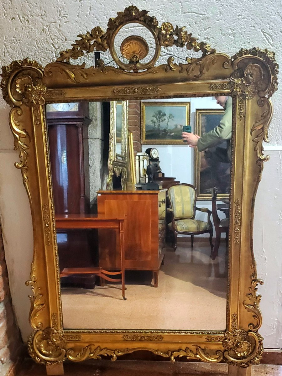 Miroir En Bois Doré Des Années 1850, époque Louis Philippe.-photo-2