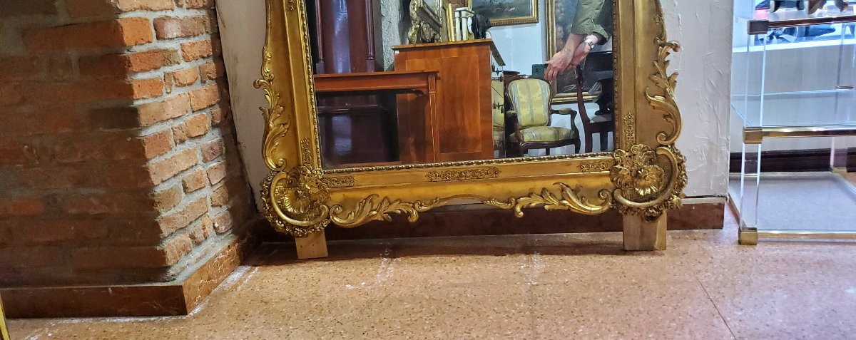 Miroir En Bois Doré Des Années 1850, époque Louis Philippe.-photo-4