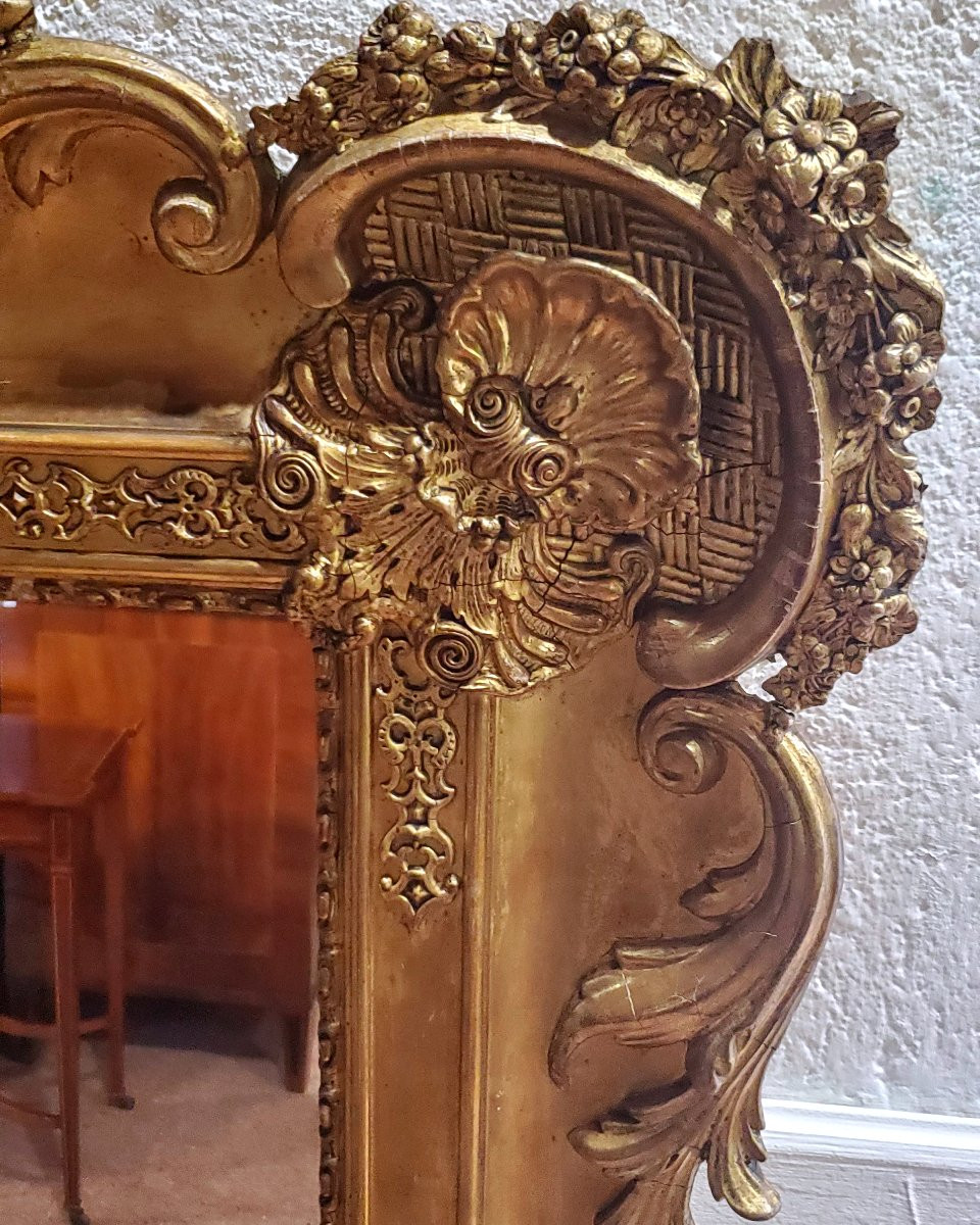 Miroir En Bois Doré Des Années 1850, époque Louis Philippe.-photo-5