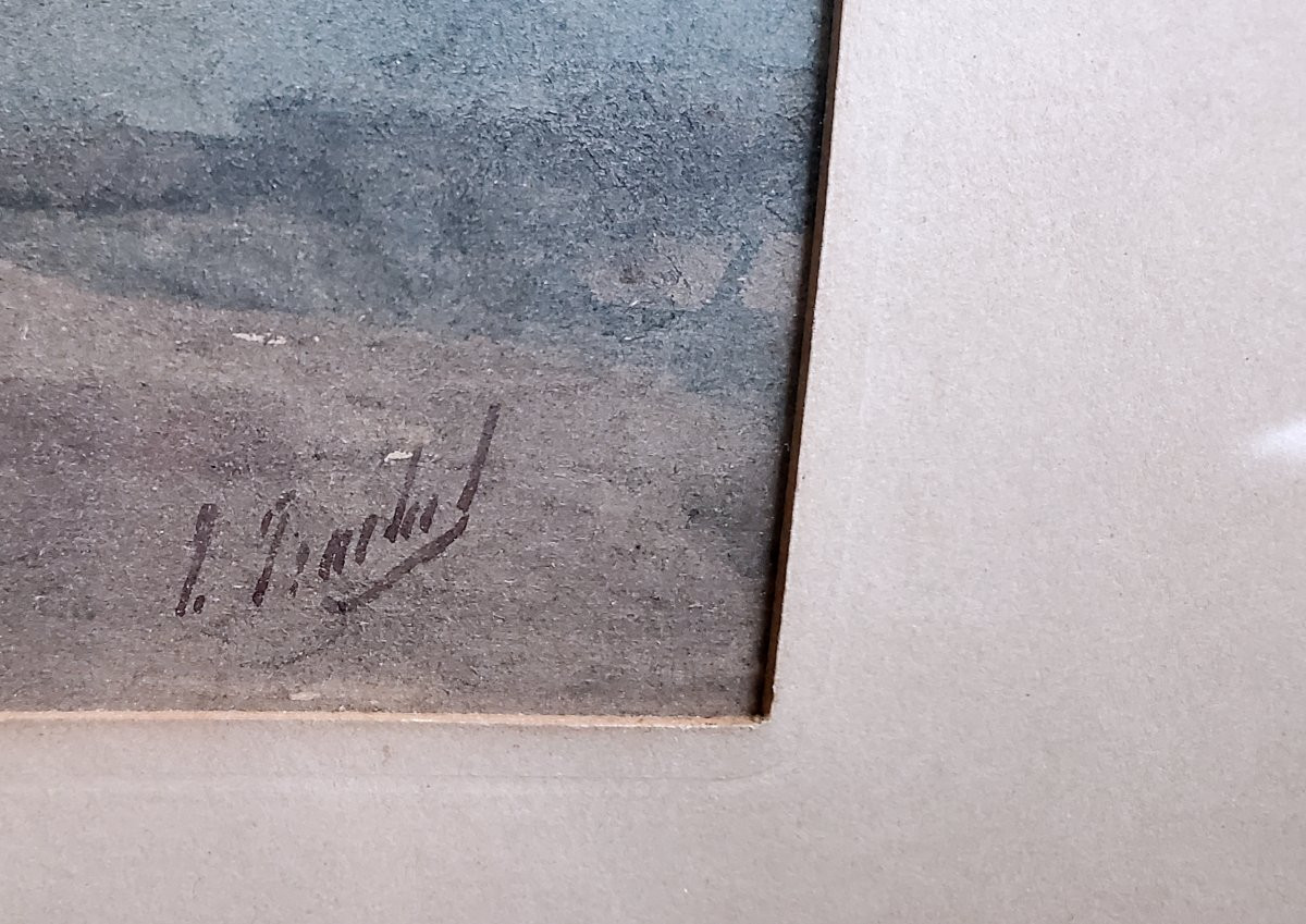 Aquarelle Représentant Un Camp Arabe Signée : Hercule Trachel Est Un Peintre Né à Nice En 1820 -photo-4
