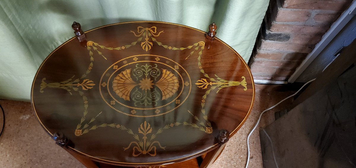 Table Basse Ancienne De Fabrication Anglaise d'Environ 1860 En Acajou-photo-5