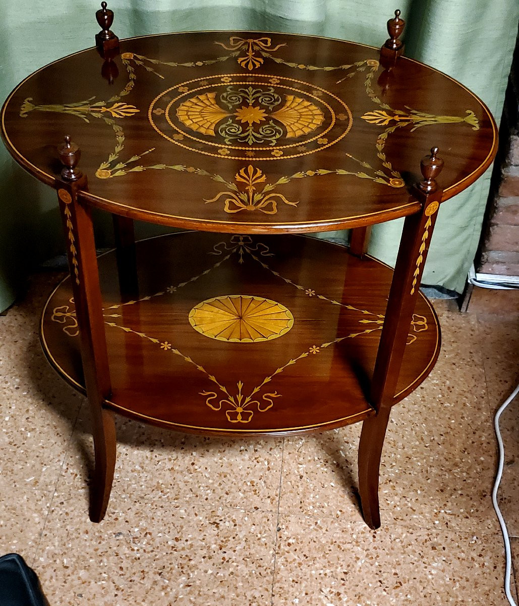 Table Basse Ancienne De Fabrication Anglaise d'Environ 1860 En Acajou-photo-6