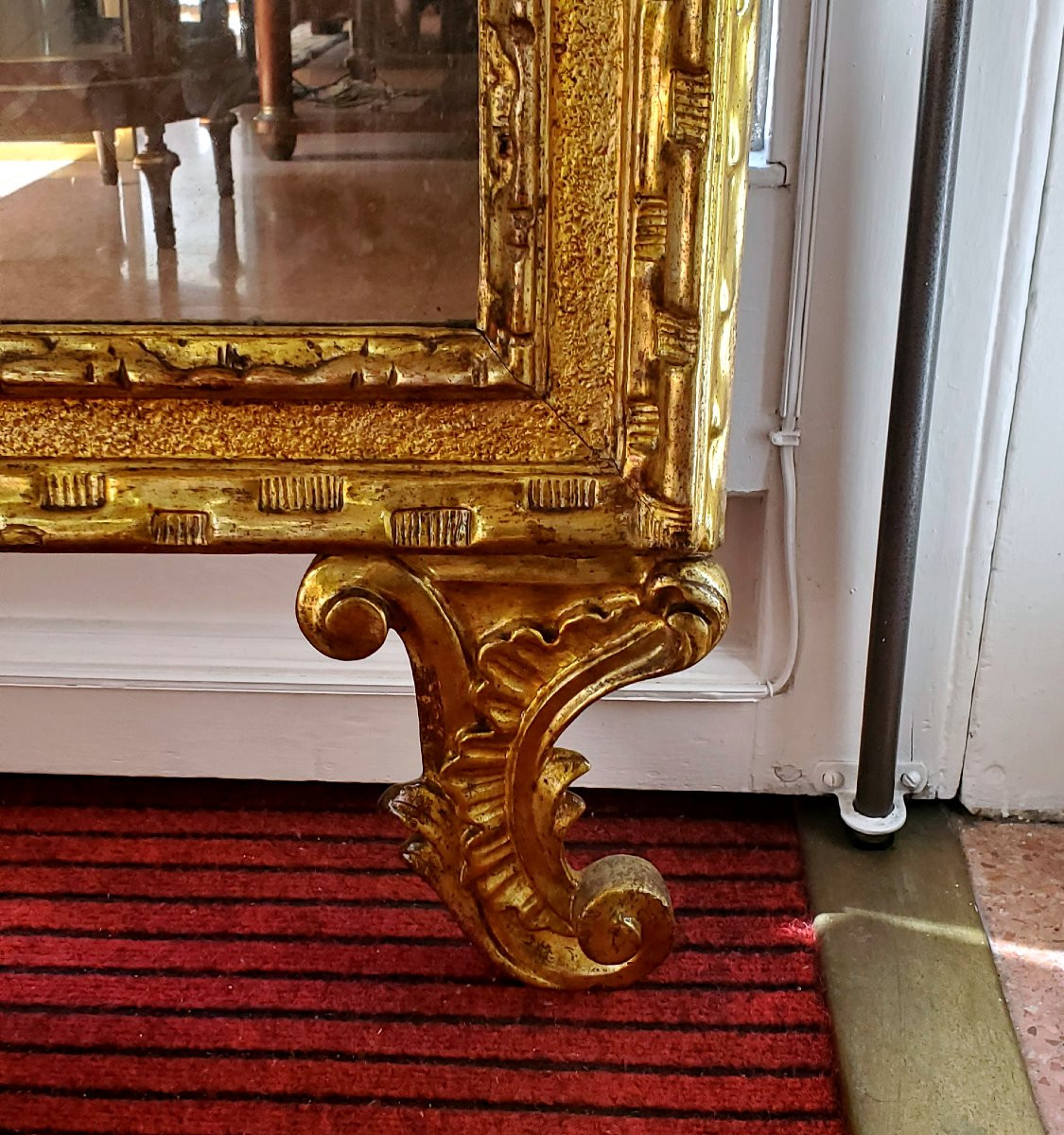 Miroir Louis XV, Fabrication Piémontaise (italie), XVIIIe Siècle, Dorure d'Origine-photo-2