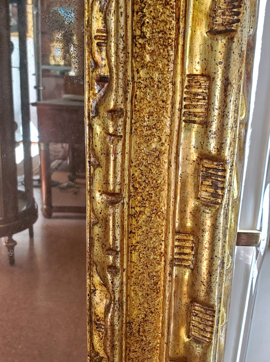 Miroir Louis XV, Fabrication Piémontaise (italie), XVIIIe Siècle, Dorure d'Origine-photo-3