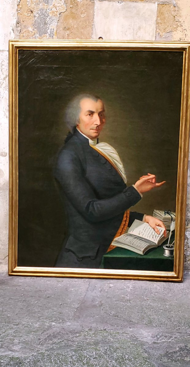 Ancienne Peinture à l'Huile Sur Toile Datant Du XVIIIe Siècle, Représentant Le Noble -photo-3