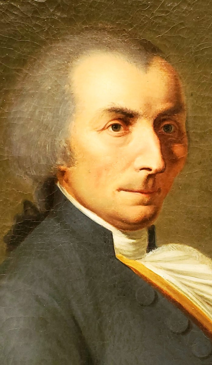 Ancienne Peinture à l'Huile Sur Toile Datant Du XVIIIe Siècle, Représentant Le Noble -photo-6