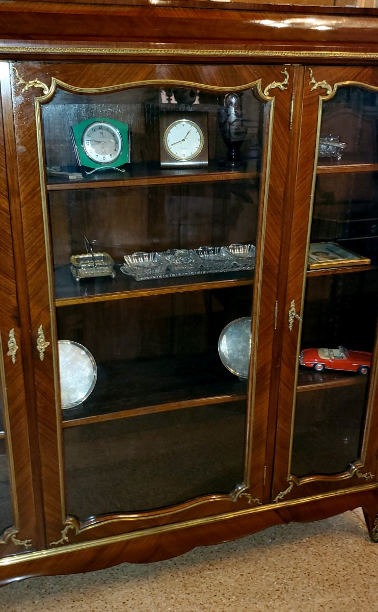 Vitrine Napoléon III En Palissandre, Circa 1860, Marquetée -photo-4