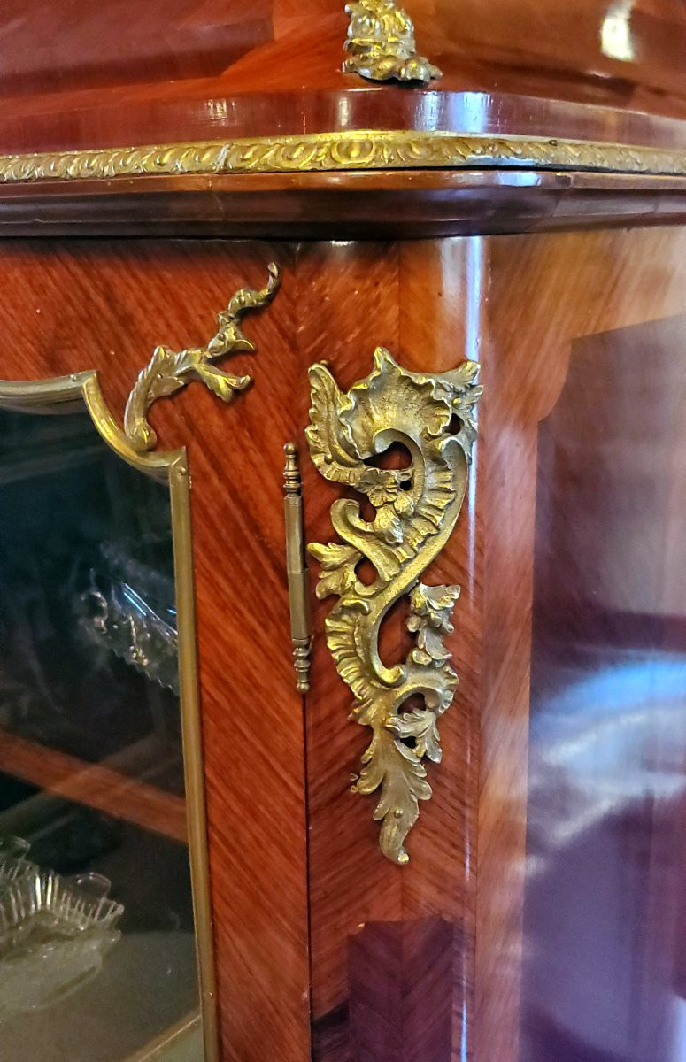 Vitrine Napoléon III En Palissandre, Circa 1860, Marquetée -photo-1