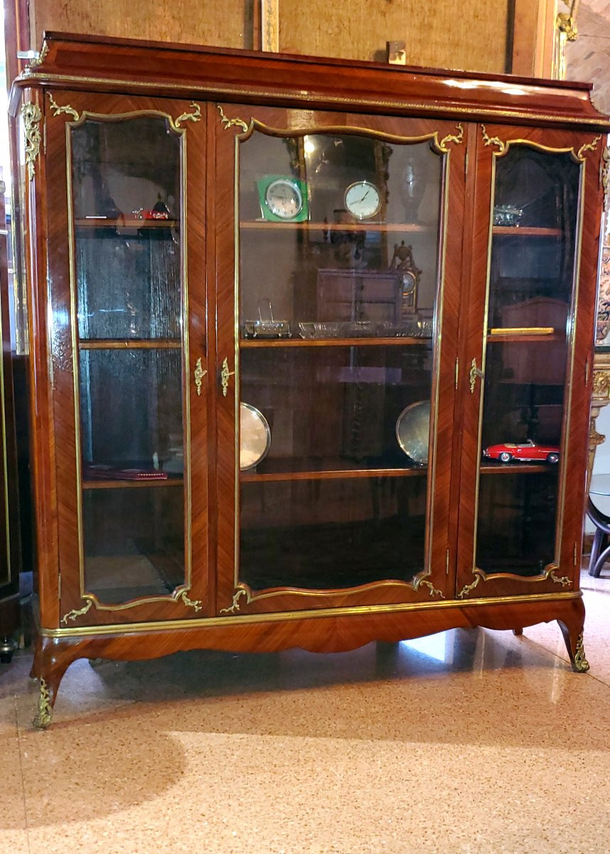 Vitrine Napoléon III En Palissandre, Circa 1860, Marquetée -photo-3