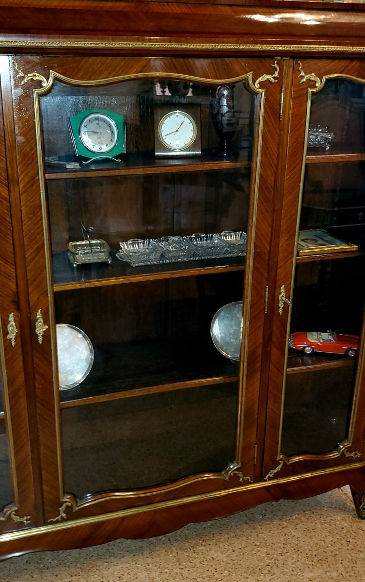 Vitrine Napoléon III En Palissandre, Circa 1860, Marquetée -photo-6