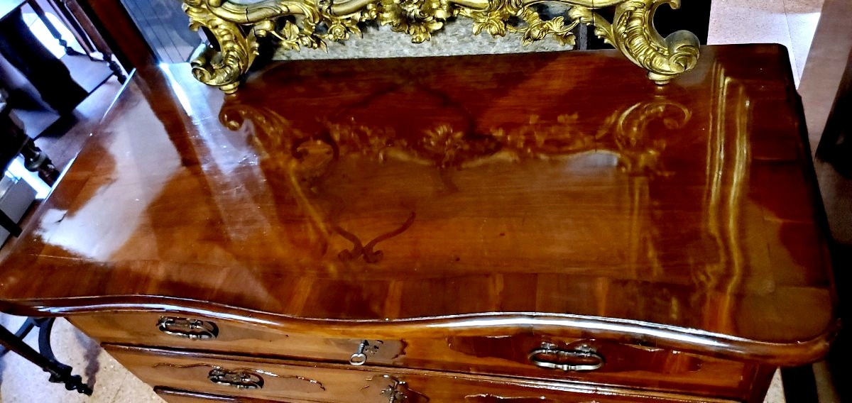 Commode ancienne des années 1750 (environ) en bois de noyer.-photo-3