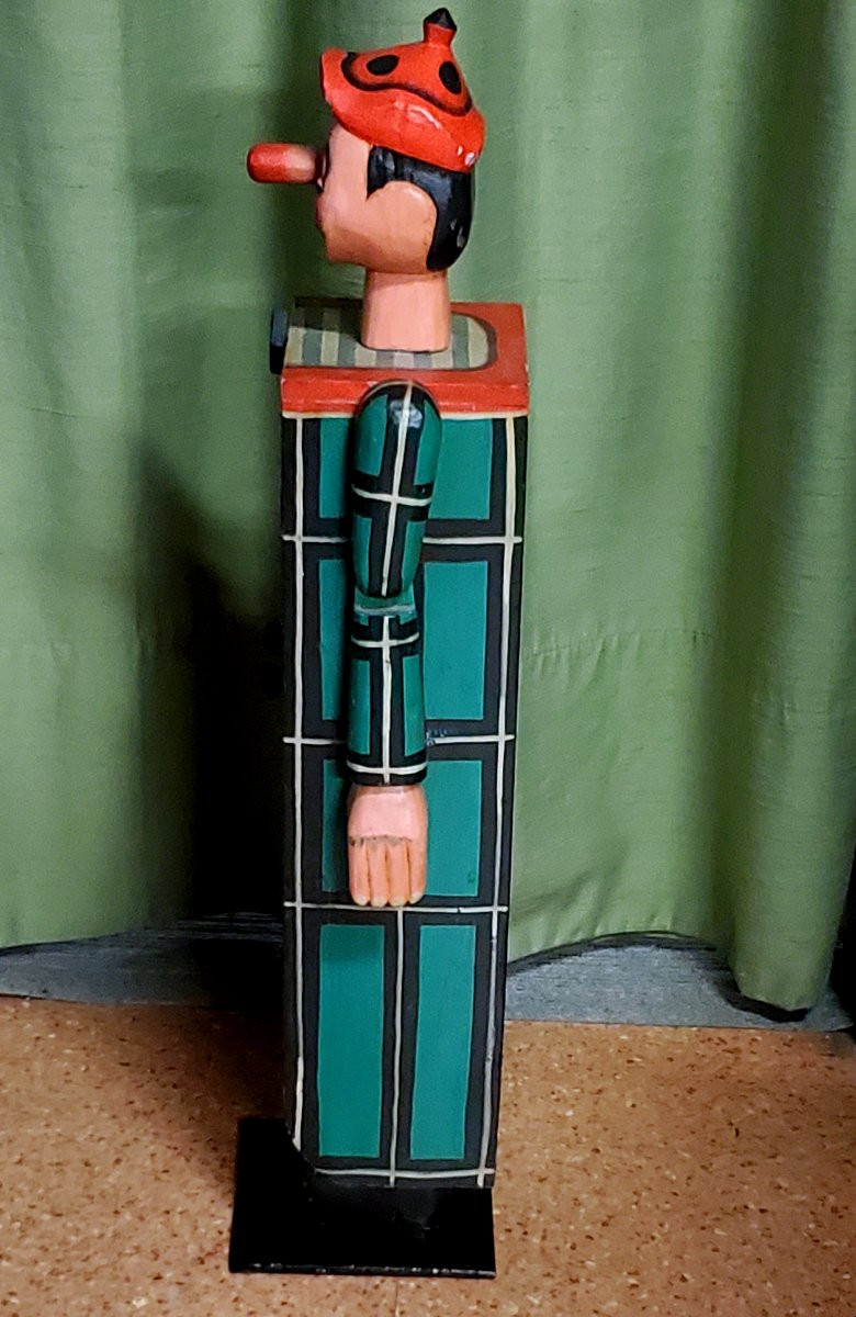 Pinocchio en bois, avec armoire, fabrication italienne, vers 1940-photo-3