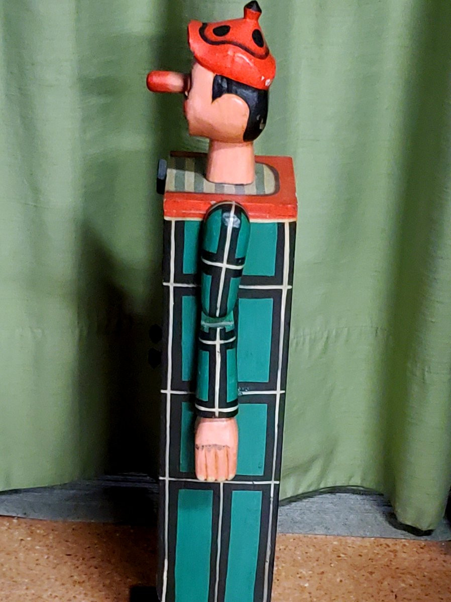 Pinocchio en bois, avec armoire, fabrication italienne, vers 1940-photo-3