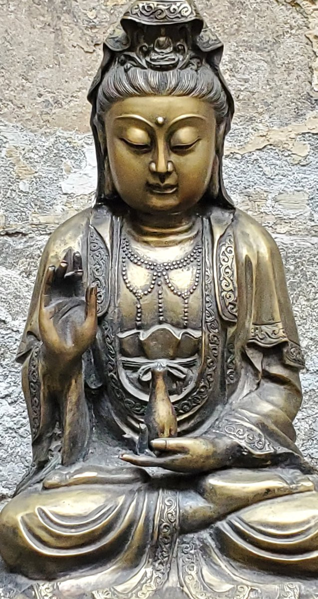 Bronze Buddha Statue From The Rattanakosin Period, 19th Century, Weighing 20 Kg. -photo-2