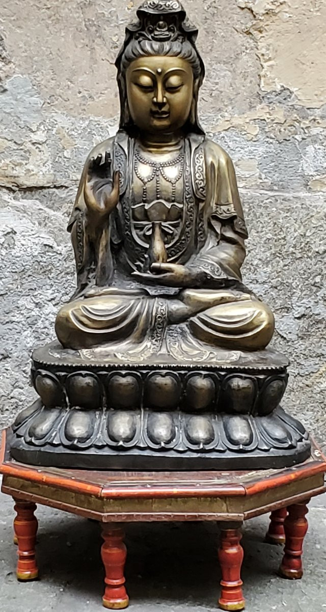 Bronze Buddha Statue From The Rattanakosin Period, 19th Century, Weighing 20 Kg. -photo-2