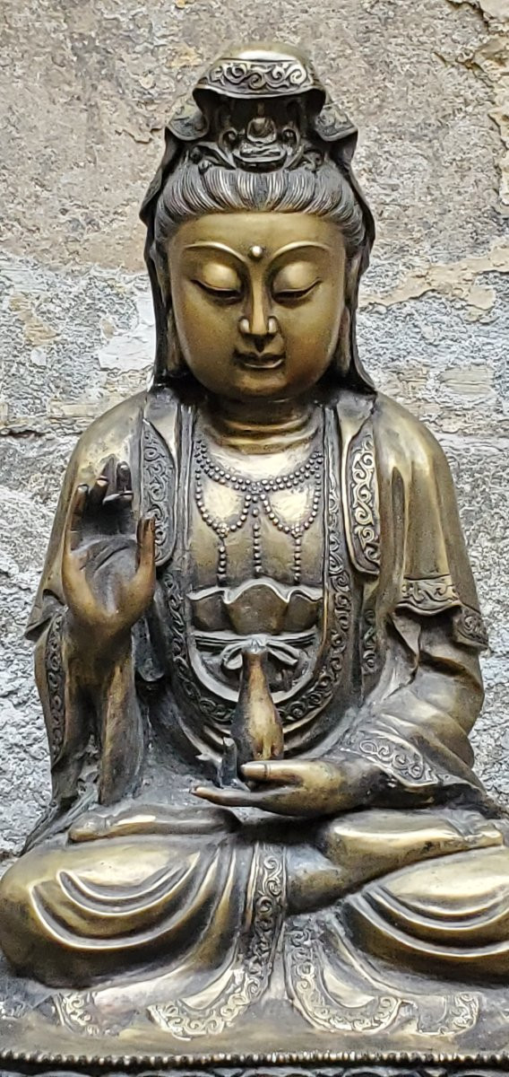 Bronze Buddha Statue From The Rattanakosin Period, 19th Century, Weighing 20 Kg. -photo-4