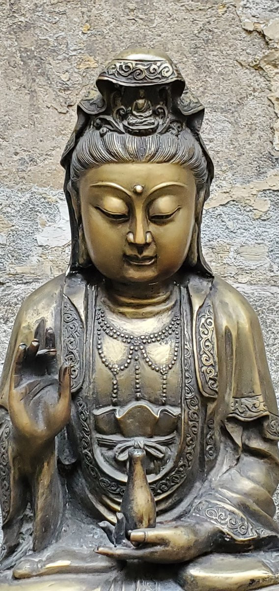 Bronze Buddha Statue From The Rattanakosin Period, 19th Century, Weighing 20 Kg. -photo-6
