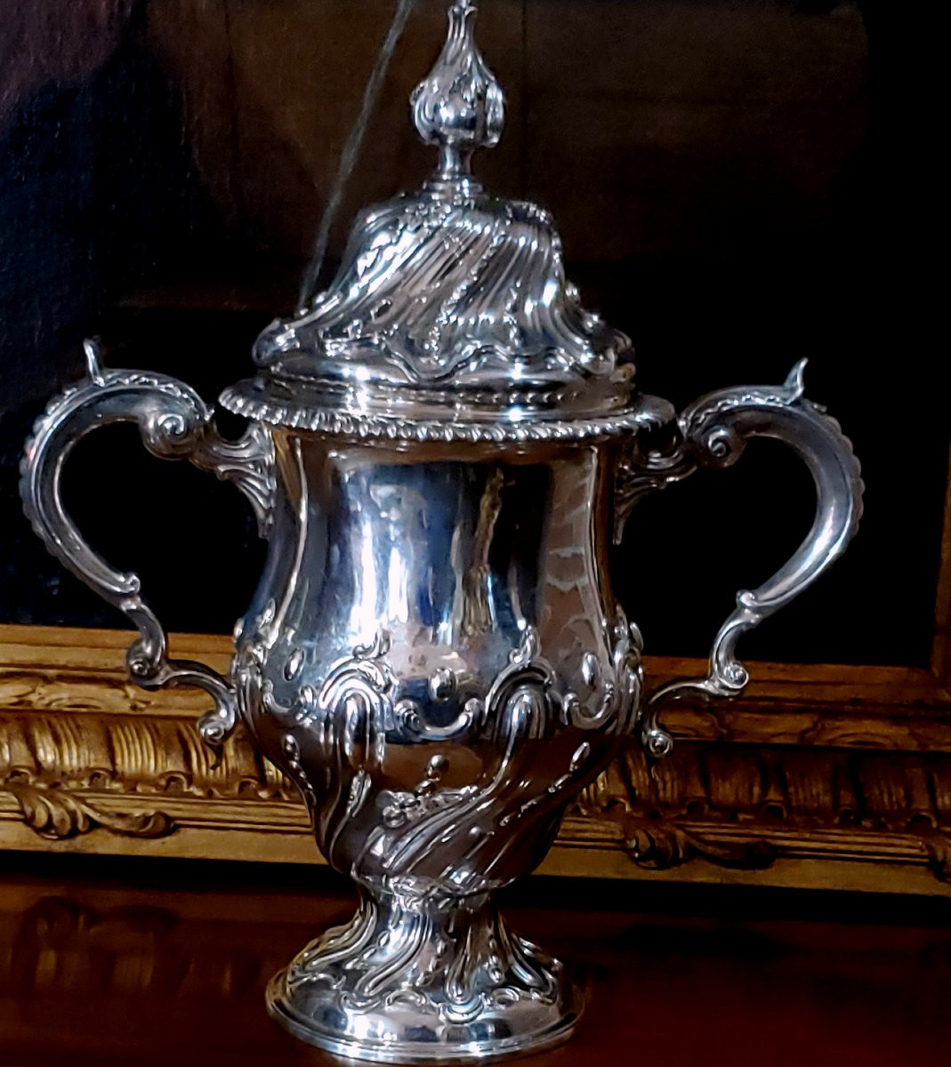 Coupe, centre de table en argent 925, fabrication anglaise, Londres, 1763.-photo-4