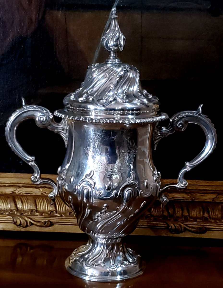 Coupe, centre de table en argent 925, fabrication anglaise, Londres, 1763.-photo-7