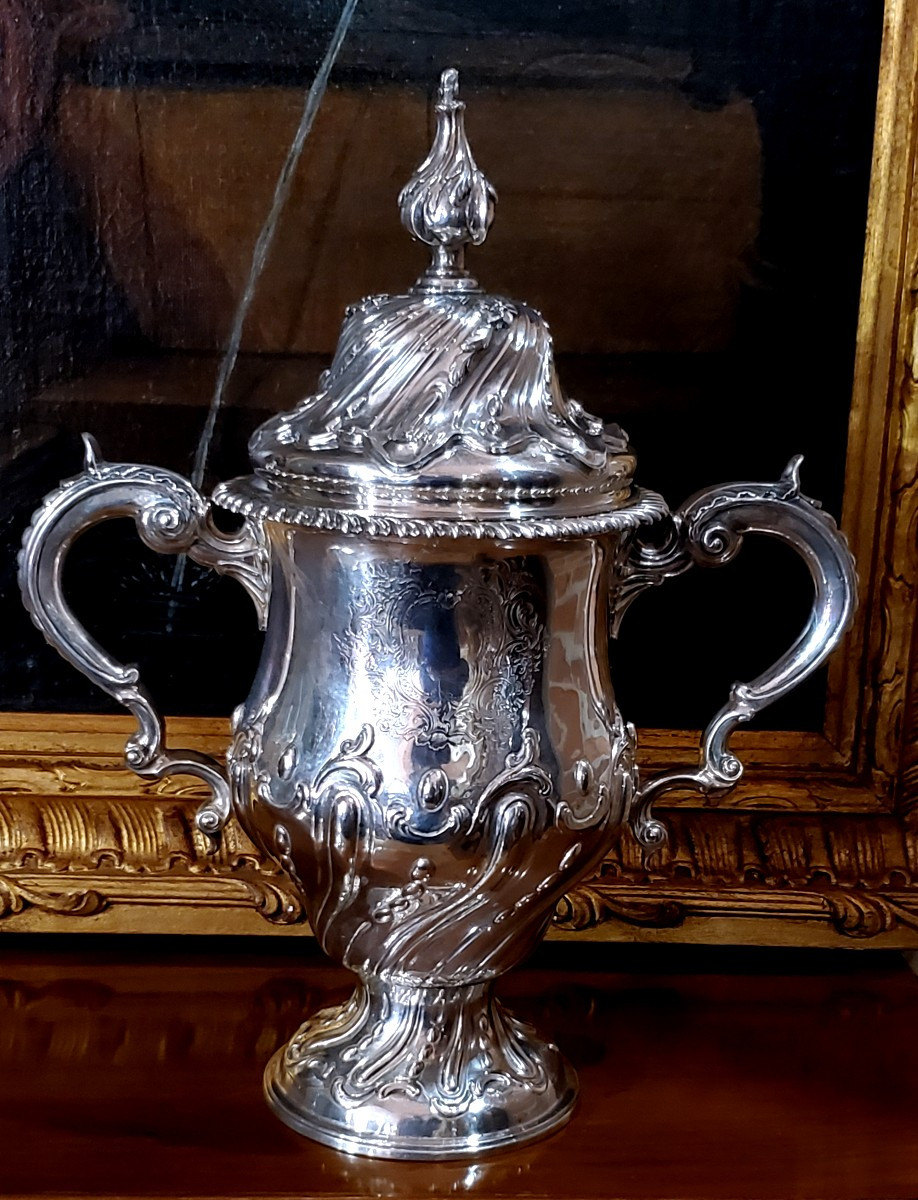 Coupe, centre de table en argent 925, fabrication anglaise, Londres, 1763.
