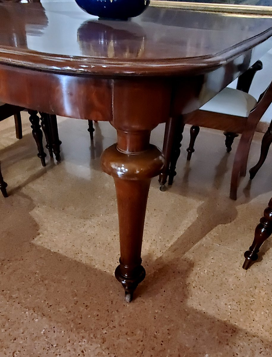 Table anglaise victorienne, en bois d'acajou. Cette table peut être rallongée à volonté-photo-3