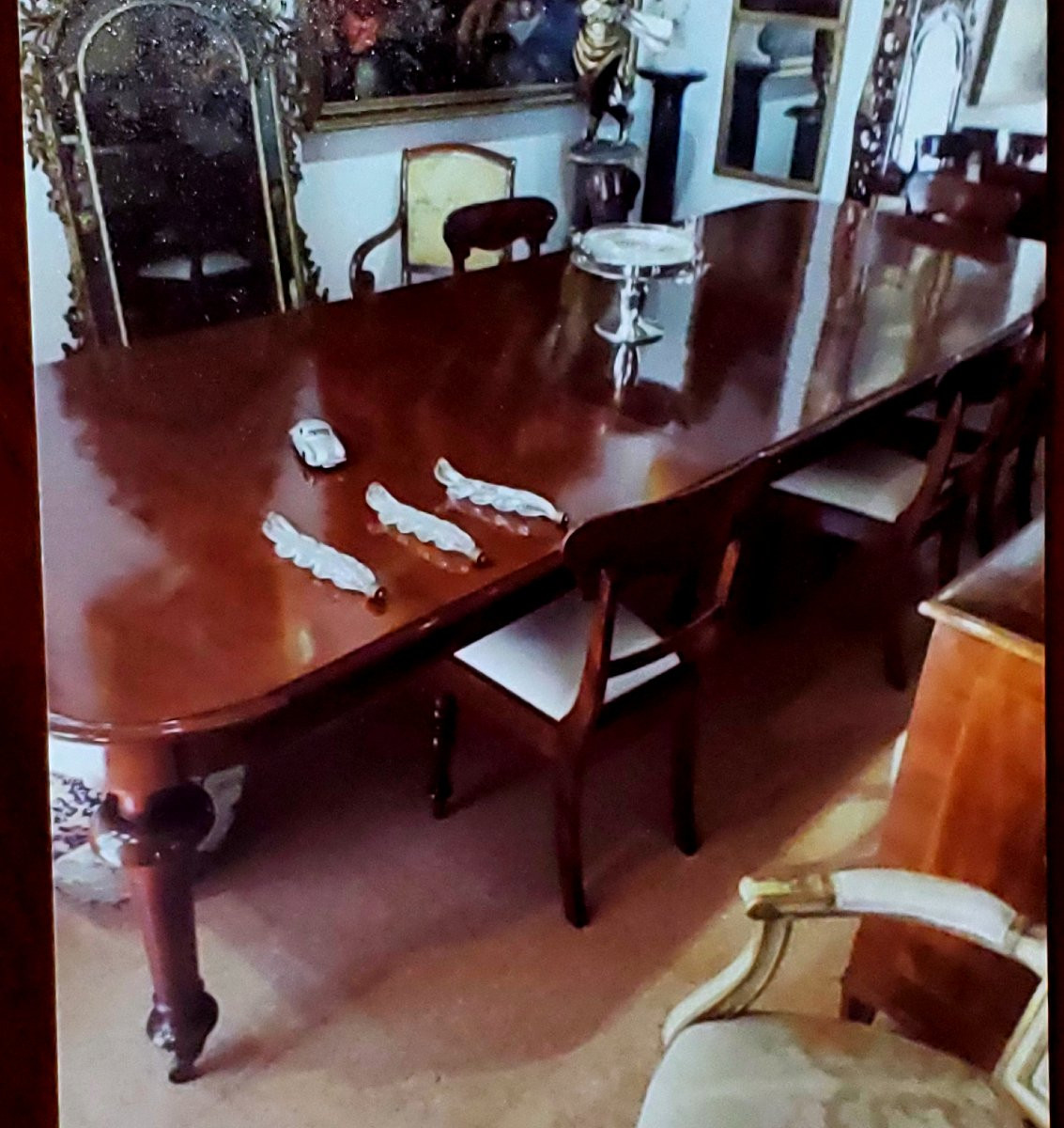 Table anglaise victorienne, en bois d'acajou. Cette table peut être rallongée à volonté-photo-1