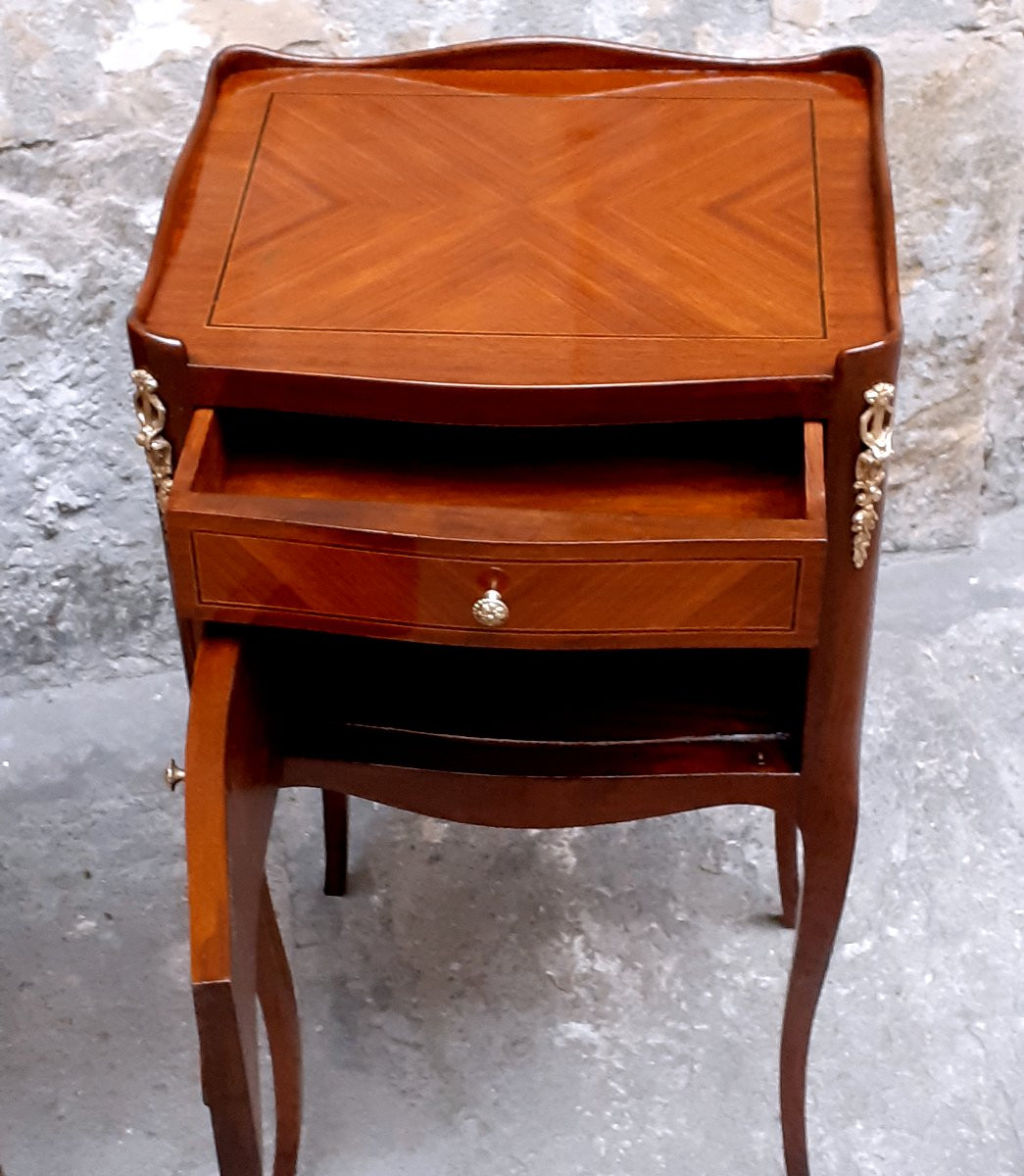 2 Tables De Chevet Napoléon III De Fabrication Française En Bois De Rose, Acajou-photo-2