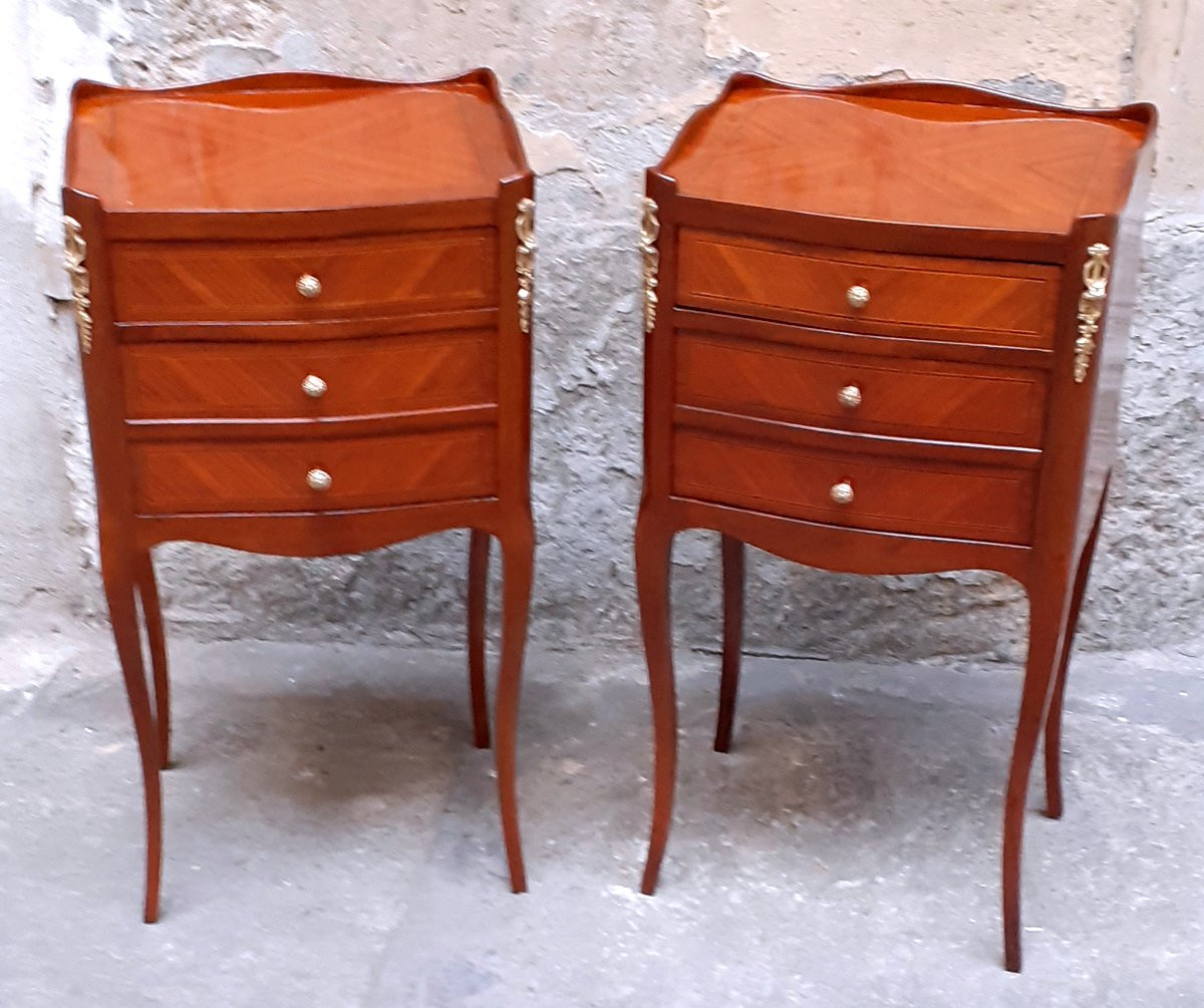 2 Tables De Chevet Napoléon III De Fabrication Française En Bois De Rose, Acajou-photo-5