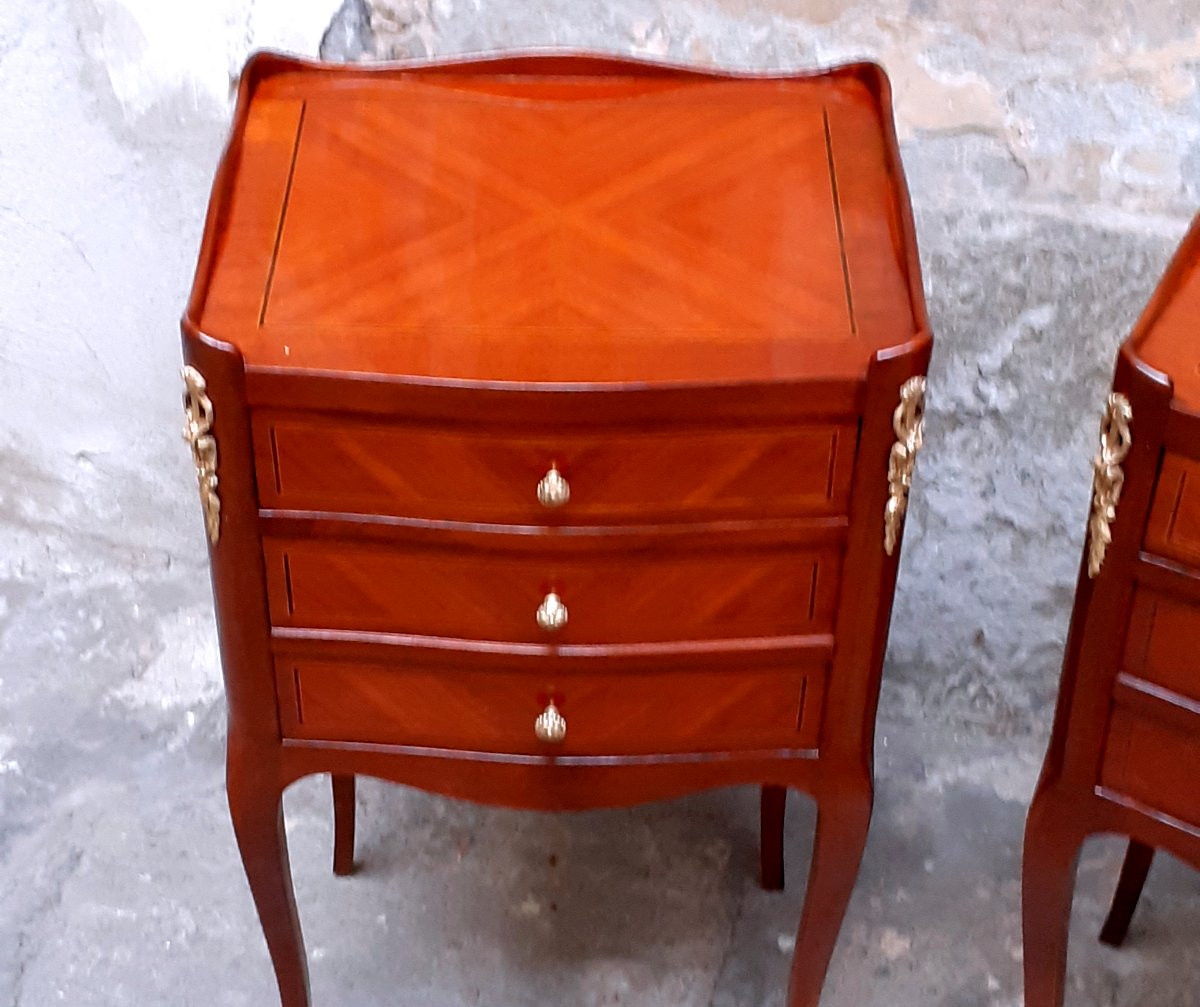 2 Tables De Chevet Napoléon III De Fabrication Française En Bois De Rose, Acajou-photo-6