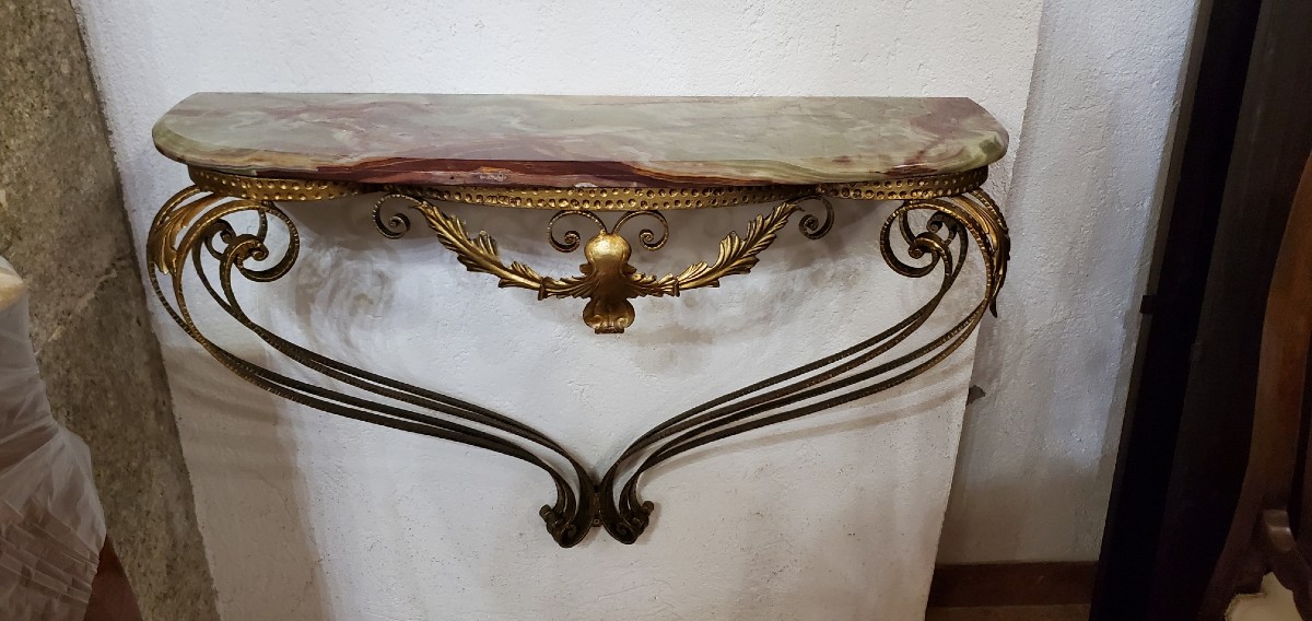 Console With Mirror From The 50s, Italian Manufacture-photo-2