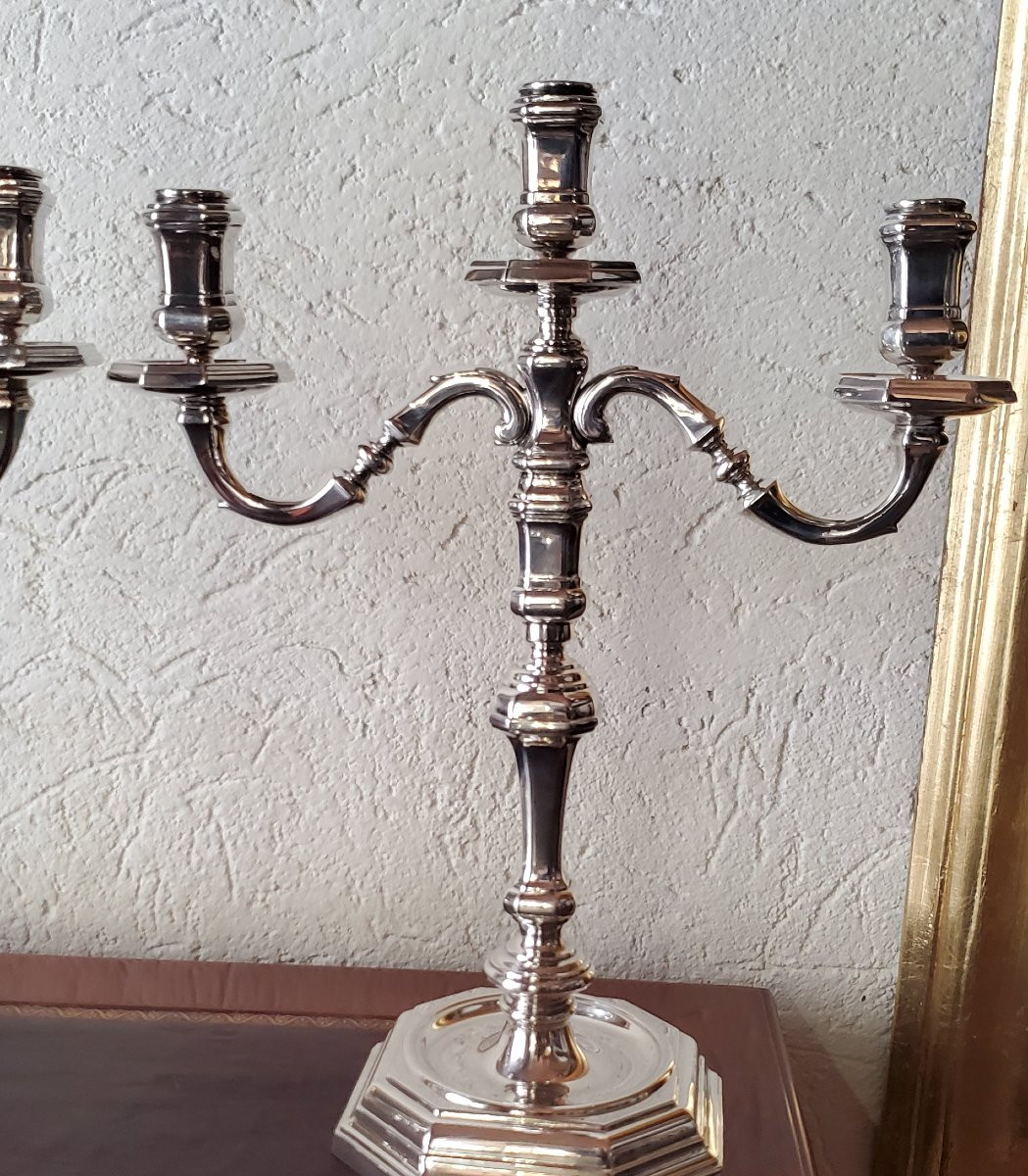 Bougeoirs en argent 925, fabrication italienne (Valenza) signés Goretta-photo-3