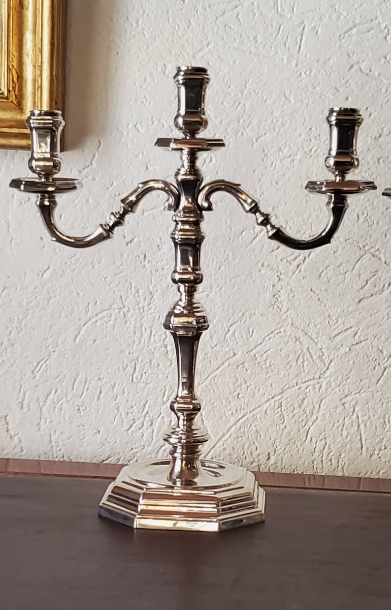 Bougeoirs en argent 925, fabrication italienne (Valenza) signés Goretta-photo-3
