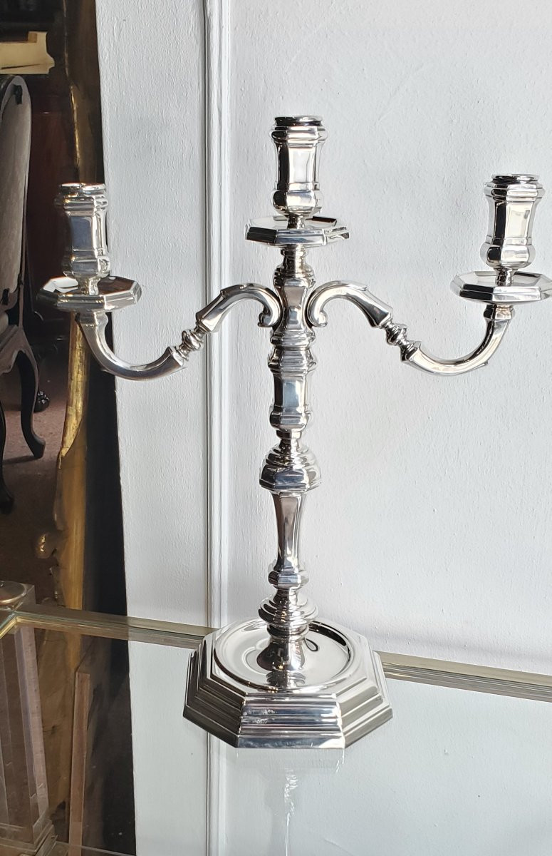 Bougeoirs en argent 925, fabrication italienne (Valenza) signés Goretta-photo-6