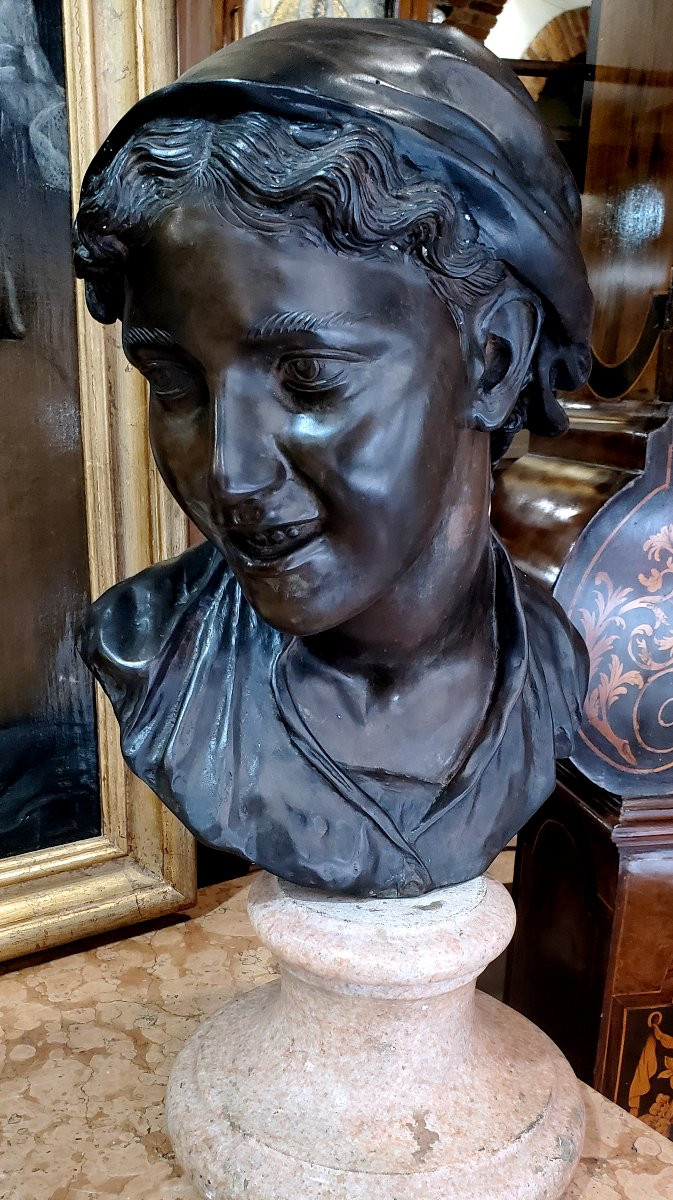 Sculpture du début des années 1900 en bronze signée Gemito Vibcenzo (1852-1929)-photo-4