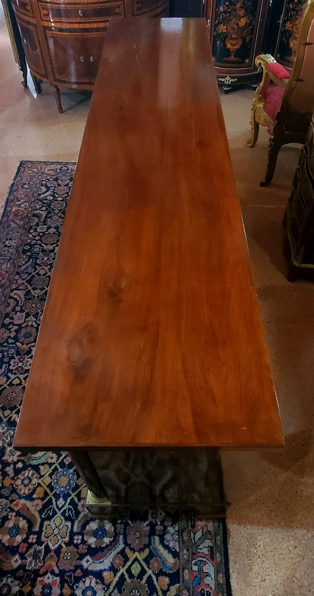 Buffet Empire ancien, fabrication piémontaise (italienne) en bois de noyer-photo-2