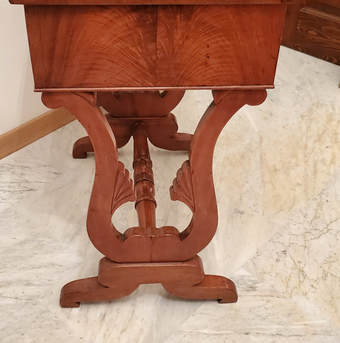 Table basse ancienne d'époque Charles X (vers 1830), de fabrication italienne (Piémont)-photo-5