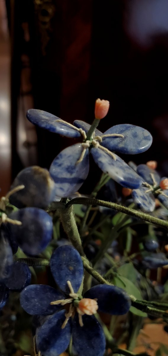 Bonsai In Hard Stones: Lapis Lazuli, Coral, Marble, This Plant Copies A Real Bonsai -photo-6