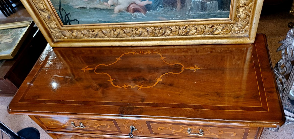 Antique Chest Of Drawers Louis XV Period Italian Manufacture (piedmont) -photo-4