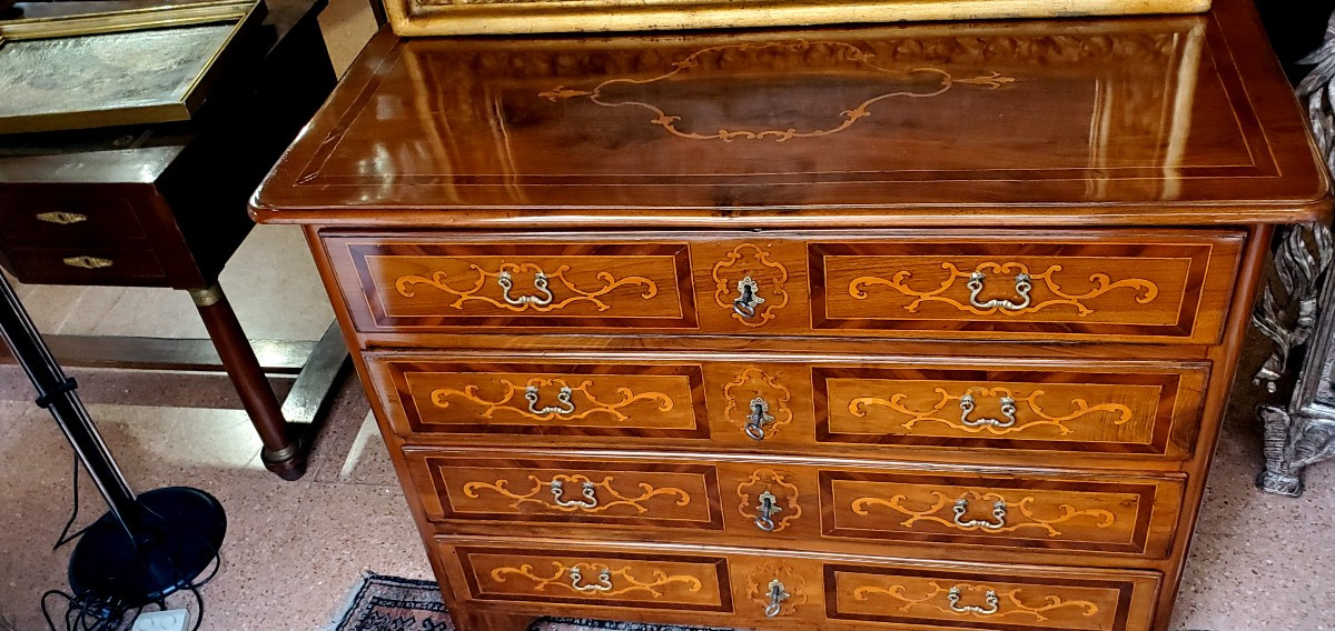 Antique Chest Of Drawers Louis XV Period Italian Manufacture (piedmont) 